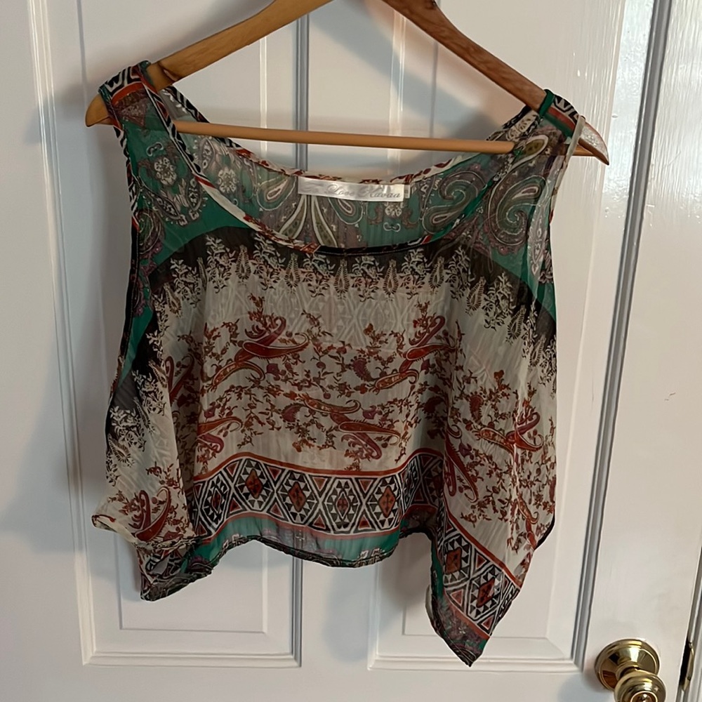 Bought originally from LF, but brand is “To Love Kuvaa”. Sheer Crop Top.